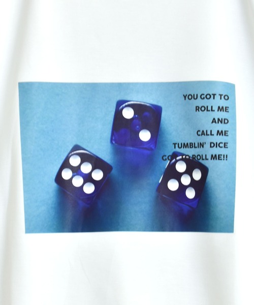 Anytime Songs(エニータイムソングス)の「ダンボールニット クルーネック転写プリントTシャツ(DICE)(Tシャツ/カットソー・メンズ・ブラック/ホワイト/チャコール・LARGE/X-LARGE/MEDIUM)」の11枚目の写真