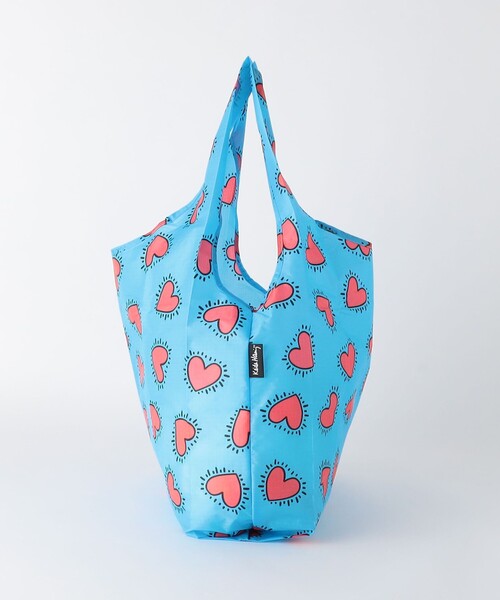 BAGGU（バグー）の「＜BAGGU＞STANDARD Keith Haring / エコバッグ / サブバッグ（エコバッグ/サブバッグ・キッズ・ターコイズブルー/ピンク/ライム・FREE）」の4枚目の写真