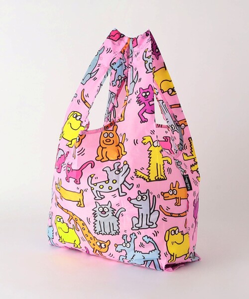 BAGGU（バグー）の「＜BAGGU＞STANDARD Keith Haring / エコバッグ / サブバッグ（エコバッグ/サブバッグ・キッズ・ターコイズブルー/ピンク/ライム・FREE）」の13枚目の写真