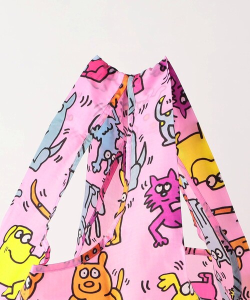 BAGGU（バグー）の「＜BAGGU＞STANDARD Keith Haring / エコバッグ / サブバッグ（エコバッグ/サブバッグ・キッズ・ターコイズブルー/ピンク/ライム・FREE）」の14枚目の写真