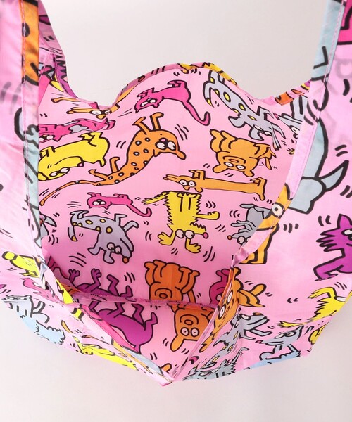 BAGGU（バグー）の「＜BAGGU＞STANDARD Keith Haring / エコバッグ / サブバッグ（エコバッグ/サブバッグ・キッズ・ターコイズブルー/ピンク/ライム・FREE）」の15枚目の写真