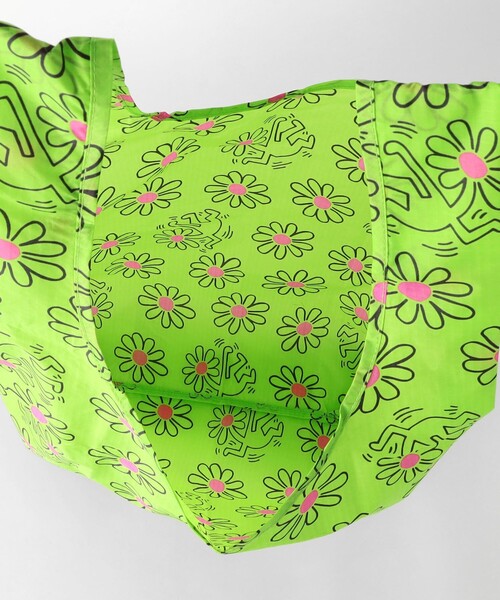 BAGGU（バグー）の「＜BAGGU＞STANDARD Keith Haring / エコバッグ / サブバッグ（エコバッグ/サブバッグ・キッズ・ターコイズブルー/ピンク/ライム・FREE）」の20枚目の写真