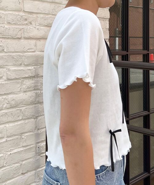 MAJESTIC LEGON（マジェスティックレゴン）の「アソートリボンTシャツ（Tシャツ/カットソー・レディース・ブルー/オフホワイト/ブルー系その他2・MEDIUM）」の15枚目の写真