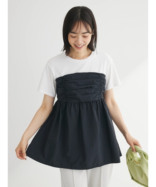 セール】ミディ丈ビスチェドッキングプルオーバー（Tシャツ