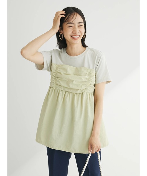 Green　Parks（グリーンパークス）の「ミディ丈ビスチェドッキングプルオーバー（Tシャツ/カットソー・レディース・ホワイト系その他2/ライトグリーン/ブラック・FREE）」の20枚目の写真