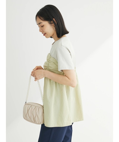 Green　Parks（グリーンパークス）の「ミディ丈ビスチェドッキングプルオーバー（Tシャツ/カットソー・レディース・ホワイト系その他2/ライトグリーン/ブラック・FREE）」の22枚目の写真