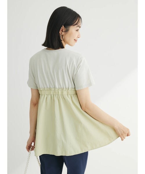 tシャツ ビスチェ見えドッキングプルオーバー レディース Chez toi tシャツ ビスチェ見えドッキングプルオーバー