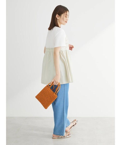 Green　Parks（グリーンパークス）の「ミディ丈ビスチェドッキングプルオーバー（Tシャツ/カットソー・レディース・ホワイト系その他2/ライトグリーン/ブラック・FREE）」の5枚目の写真