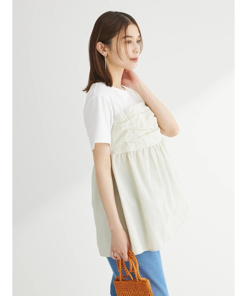 Green　Parks（グリーンパークス）の「ミディ丈ビスチェドッキングプルオーバー（Tシャツ/カットソー・レディース・ホワイト系その他2/ライトグリーン/ブラック・FREE）」の8枚目の写真