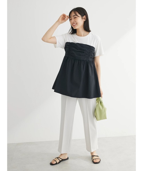 Green　Parks（グリーンパークス）の「ミディ丈ビスチェドッキングプルオーバー（Tシャツ/カットソー・レディース・ホワイト系その他2/ライトグリーン/ブラック・FREE）」の10枚目の写真