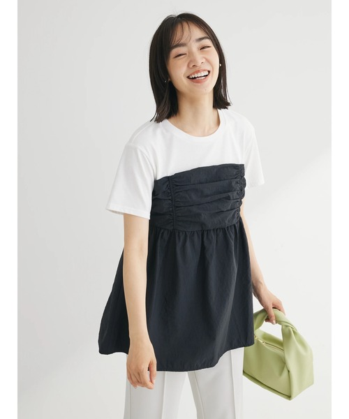 Green　Parks（グリーンパークス）の「ミディ丈ビスチェドッキングプルオーバー（Tシャツ/カットソー・レディース・ホワイト系その他2/ライトグリーン/ブラック・FREE）」の14枚目の写真