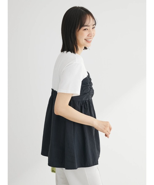 Green　Parks（グリーンパークス）の「ミディ丈ビスチェドッキングプルオーバー（Tシャツ/カットソー・レディース・ホワイト系その他2/ライトグリーン/ブラック・FREE）」の15枚目の写真