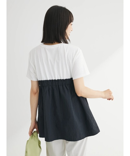 tシャツ ビスチェ見えドッキングプルオーバー レディース Chez toi tシャツ ビスチェ見えドッキングプルオーバー