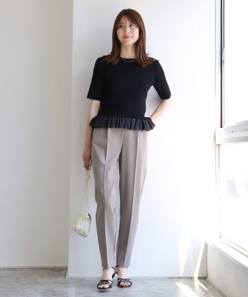 Massimo Dutti ブラックニット フリル ピンクゴールドラメ Massimo Dutti ブラックニット フリル ピンクゴールドラメ