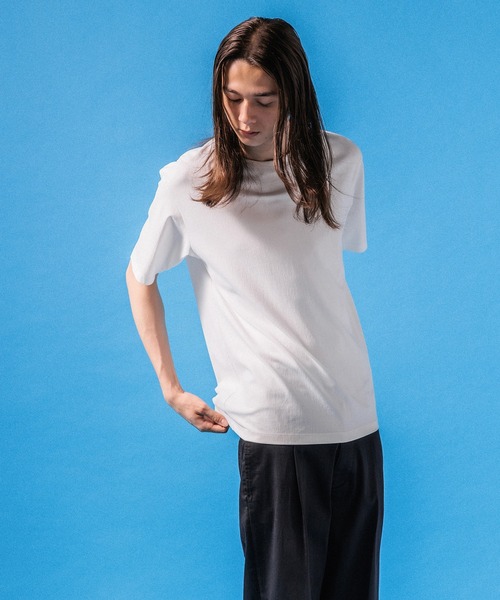 ADAM ET ROPE'(アダムエロペ)の「【接触冷感】スタンダード Tシャツ / ロングシーズン着用可能(Tシャツ/カットソー・メンズ・ブラック/ホワイト/ネイビー・L/M)」の13枚目の写真