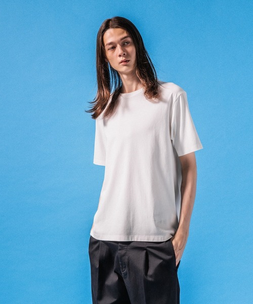 ADAM ET ROPE'(アダムエロペ)の「【接触冷感】スタンダード Tシャツ / ロングシーズン着用可能(Tシャツ/カットソー・メンズ・ブラック/ホワイト/ネイビー・L/M)」の14枚目の写真