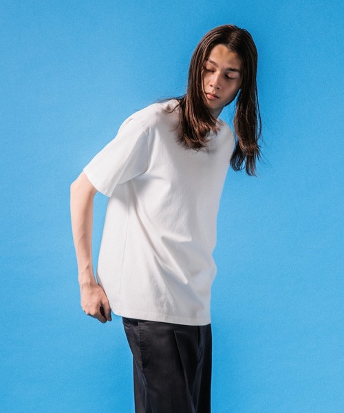 ADAM ET ROPE'(アダムエロペ)の「【接触冷感】スタンダード Tシャツ / ロングシーズン着用可能(Tシャツ/カットソー・メンズ・ブラック/ホワイト/ネイビー・L/M)」の16枚目の写真