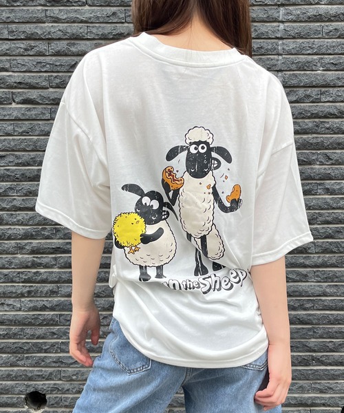 GLAMOROUS JANE(グラマラスジェーン)の「ひつじのショーンバックプリントBIGTシャツ(Tシャツ/カットソー・レディース・ブラック/杢グレー/オフホワイト・FREE)」の7枚目の写真