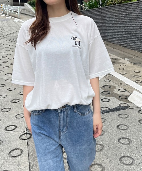 GLAMOROUS JANE(グラマラスジェーン)の「ひつじのショーンバックプリントBIGTシャツ(Tシャツ/カットソー・レディース・ブラック/杢グレー/オフホワイト・FREE)」の13枚目の写真