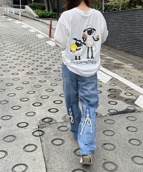 GLAMOROUS JANE(グラマラスジェーン)の「ひつじのショーンバックプリントBIGTシャツ(Tシャツ/カットソー・レディース・ブラック/杢グレー/オフホワイト・FREE)」の15枚目の写真