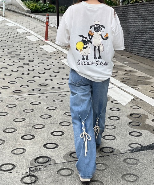 GLAMOROUS JANE(グラマラスジェーン)の「ひつじのショーンバックプリントBIGTシャツ(Tシャツ/カットソー・レディース・ブラック/杢グレー/オフホワイト・FREE)」の16枚目の写真
