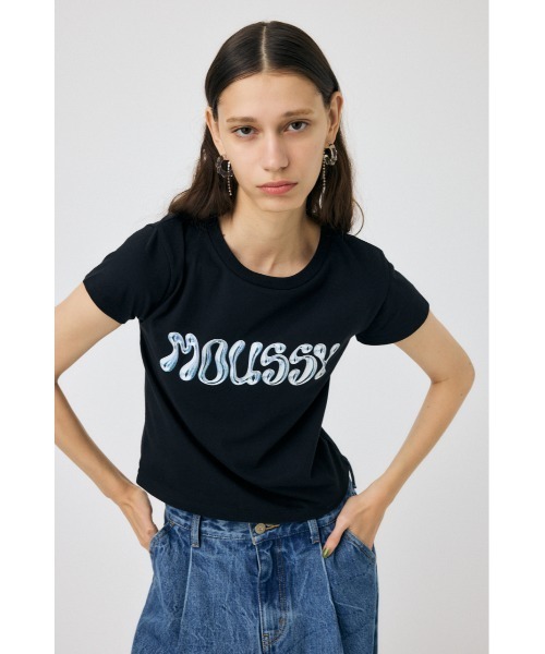 MOUSSY(マウジー)の「METALLIC LIQUID MOUSSY Tシャツ(Tシャツ/カットソー・レディース・ピンク/ホワイト/ブラック/ライトグレー・FREE)」の21枚目の写真