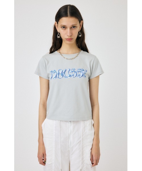 MOUSSY(マウジー)の「METALLIC LIQUID MOUSSY Tシャツ(Tシャツ/カットソー・レディース・ピンク/ホワイト/ブラック/ライトグレー・FREE)」の15枚目の写真