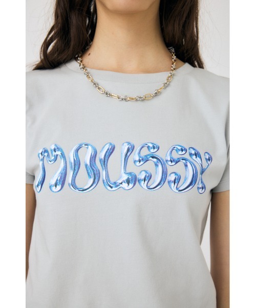 MOUSSY(マウジー)の「METALLIC LIQUID MOUSSY Tシャツ(Tシャツ/カットソー・レディース・ピンク/ホワイト/ブラック/ライトグレー・FREE)」の18枚目の写真