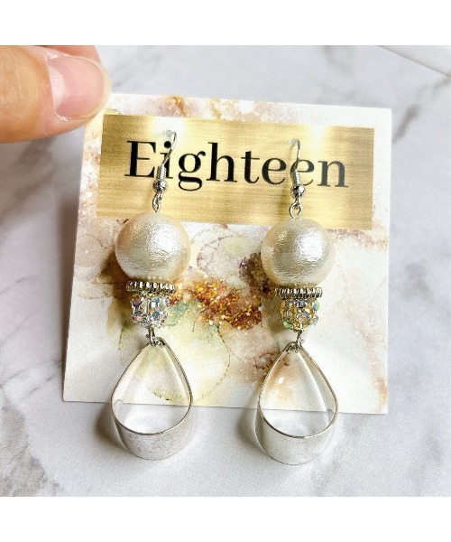 tone（トーン）の「【Eighteen】フックシルバーパールピアス(MA)（ピアス（両耳用）・レディース・シルバー・FREE）」の4枚目の写真