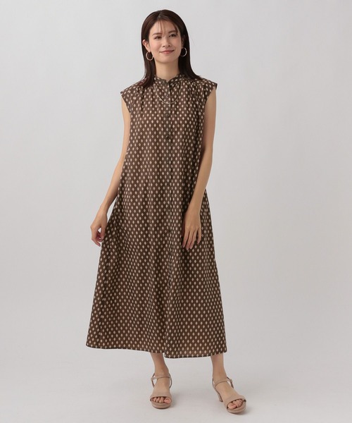 セール】小紋柄ワンピース/119450（ワンピース）｜Elura
