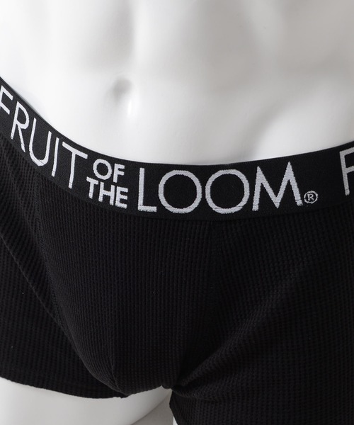 FRUIT OF THE LOOM（フルーツオブザルーム）の「【FRUIT OF THE LOOM】無地ワッフル BX / フルーツオブザルーム ワッフル素材 ボクサーパンツ リブ ロゴ入り（ボクサーパンツ・メンズ・ブラック/チャコール・M/L/XL）」の7枚目の写真