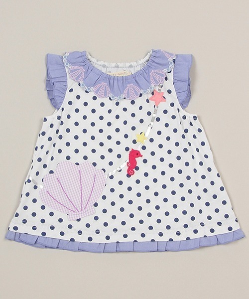 baby cheer(ベイビーチアー)の「シェルポシェットTシャツ(Tシャツ/カットソー・キッズ・ラベンダー/ブルー・90cm/100cm/110cm/120cm/80cm)」の2枚目の写真