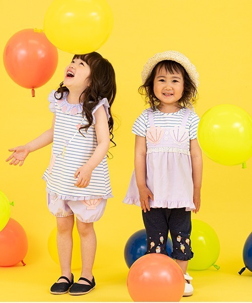baby cheer(ベイビーチアー)の「シェルポシェットTシャツ(Tシャツ/カットソー・キッズ・ラベンダー/ブルー・90cm/100cm/110cm/120cm/80cm)」の4枚目の写真