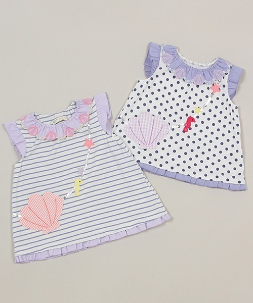 baby cheer(ベイビーチアー)の「シェルポシェットTシャツ(Tシャツ/カットソー・キッズ・ラベンダー/ブルー・90cm/100cm/110cm/120cm/80cm)」の5枚目の写真