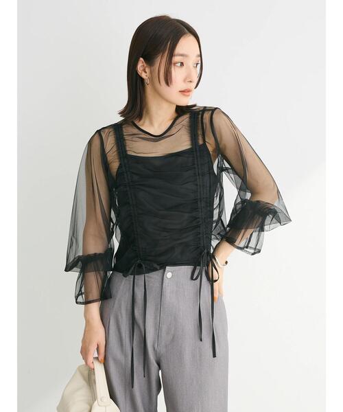 ELENCARE DUE(エレンカーレデュエ)の「・ELENCARE DUE チュールギャザーブラウス(シャツ/ブラウス・レディース・グレー/ブラック/アイボリー・FREE)」の14枚目の写真