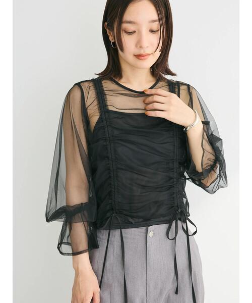 ELENCARE DUE(エレンカーレデュエ)の「・ELENCARE DUE チュールギャザーブラウス(シャツ/ブラウス・レディース・グレー/ブラック/アイボリー・FREE)」の16枚目の写真