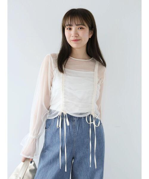 ELENCARE DUE(エレンカーレデュエ)の「・ELENCARE DUE チュールギャザーブラウス(シャツ/ブラウス・レディース・グレー/ブラック/アイボリー・FREE)」の10枚目の写真