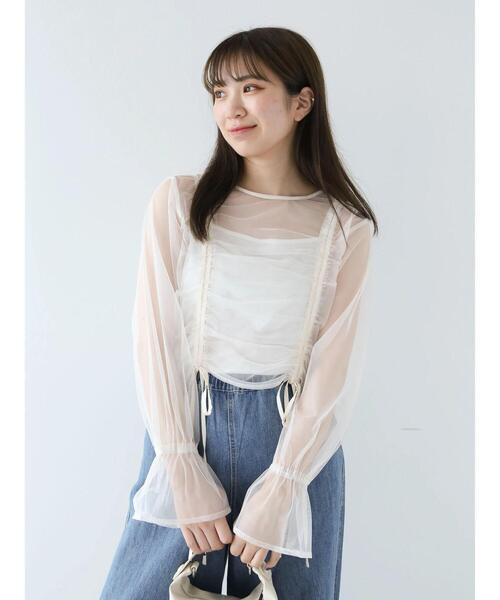 ELENCARE DUE(エレンカーレデュエ)の「・ELENCARE DUE チュールギャザーブラウス(シャツ/ブラウス・レディース・グレー/ブラック/アイボリー・FREE)」の11枚目の写真