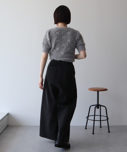 ニット セーター リボン刺繍フェザーニットプルオーバー レディース リボン刺繍フェザーニットプルオーバー / earth music&ecology