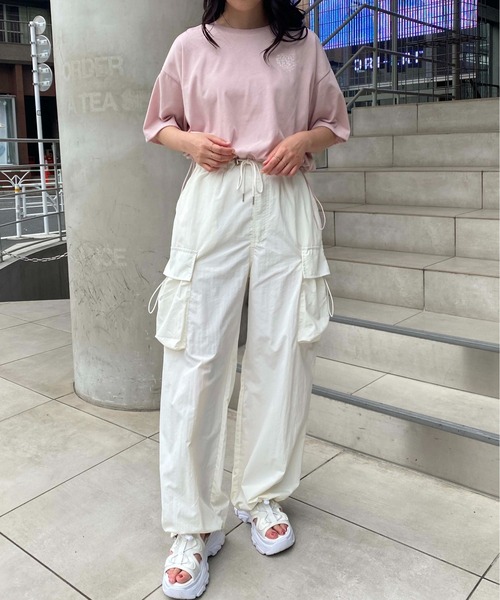 INGNI(イング)の「ドローコードポケットナイロンカーゴパンツ/A(カーゴパンツ・レディース・ピンク/アイボリー/カーキ/ブラック/グレー・FREE)」の14枚目の写真