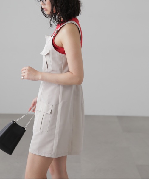 FREE'S MART（フリーズマート）の「カーゴミニジャンスカ（ワンピース・レディース・ブラック/ベージュ/グレー・SMALL/MEDIUM）」の13枚目の写真