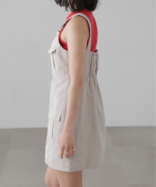 FREE'S MART（フリーズマート）の「カーゴミニジャンスカ（ワンピース・レディース・ブラック/ベージュ/グレー・SMALL/MEDIUM）」の19枚目の写真