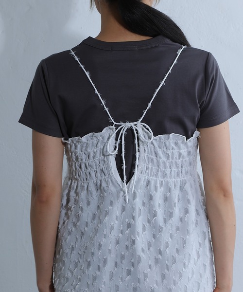 COLONY 2139(コロニートゥーワンスリーナイン)の「カットフリンジキャミワンピース(ワンピース・レディース・オフホワイト/ブラック・FREE)」の22枚目の写真