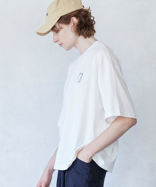 ベア刺繍ワンポイントTシャツ（Tシャツ/カットソー）｜coca