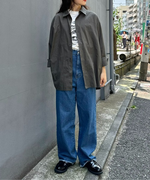 CIAOPANIC TYPY（チャオパニックティピー）の「針抜きストライプレギュラーカラーシャツ（シャツ/ブラウス・メンズ・カーキ/ブラウン/ブルー/グレー・LARGE/MEDIUM）」の22枚目の写真