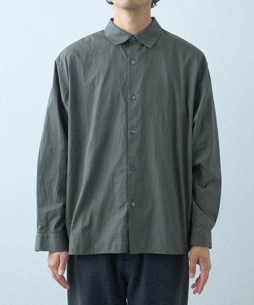 CIAOPANIC TYPY（チャオパニックティピー）の「針抜きストライプレギュラーカラーシャツ（シャツ/ブラウス・メンズ・カーキ/ブラウン/ブルー/グレー・LARGE/MEDIUM）」の12枚目の写真