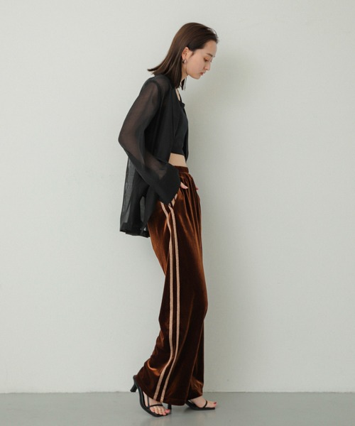 SENSE OF PLACE by URBAN RESEARCH（センスオブプレイスバイアーバンリサーチ）の「シアーテーラードジャケット（テーラードジャケット・レディース・ブラウン/ブラック・ONE）」の8枚目の写真