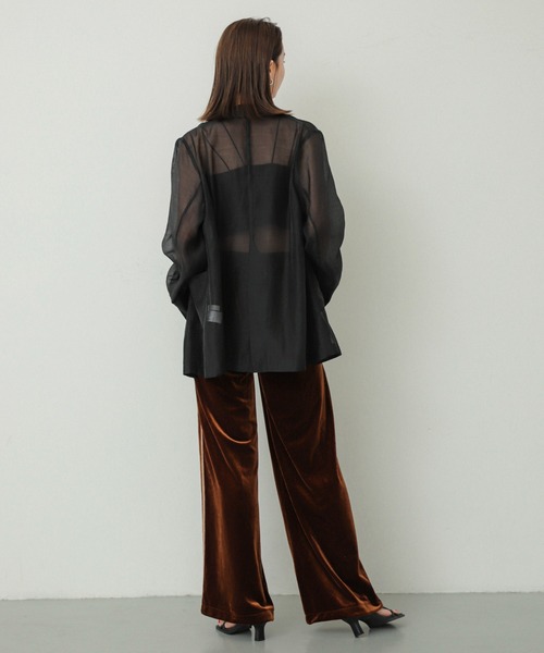 SENSE OF PLACE by URBAN RESEARCH（センスオブプレイスバイアーバンリサーチ）の「シアーテーラードジャケット（テーラードジャケット・レディース・ブラウン/ブラック・ONE）」の9枚目の写真