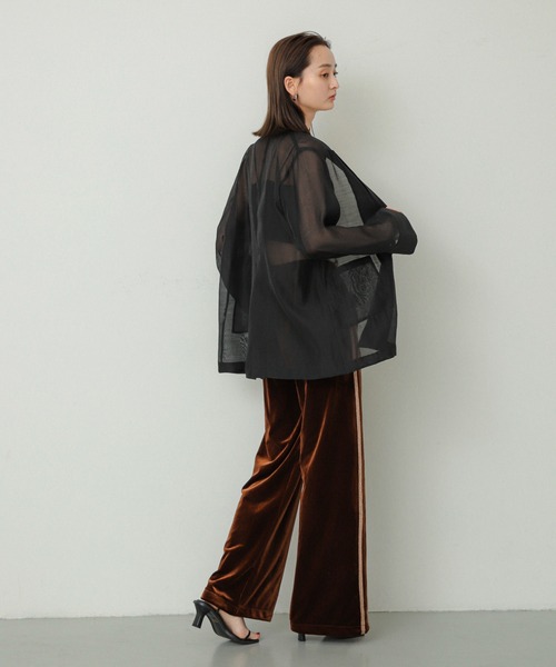 SENSE OF PLACE by URBAN RESEARCH（センスオブプレイスバイアーバンリサーチ）の「シアーテーラードジャケット（テーラードジャケット・レディース・ブラウン/ブラック・ONE）」の10枚目の写真