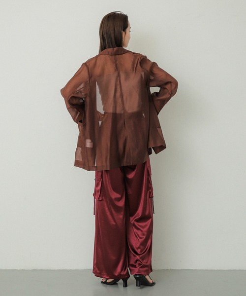 SENSE OF PLACE by URBAN RESEARCH（センスオブプレイスバイアーバンリサーチ）の「シアーテーラードジャケット（テーラードジャケット・レディース・ブラウン/ブラック・ONE）」の14枚目の写真